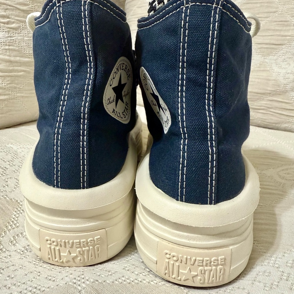 Chuck Taylor All Star Move Platform Women's High-Top Sneakers - Navy and White - Picture 8 of 16
